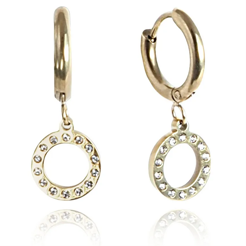 Kolczyki pozłacane wiszące okręgi