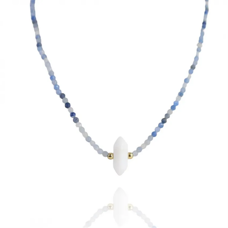 Naszyjnik ze złota Biały Kryształ