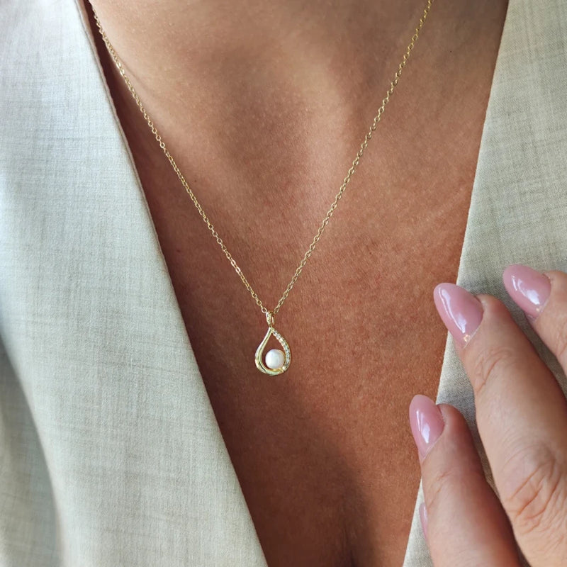 Naszyjnik perłowy ze złota