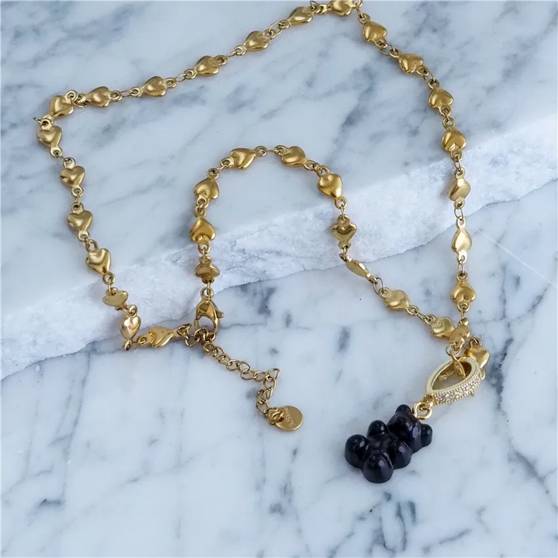 Naszyjnik złoty black bear